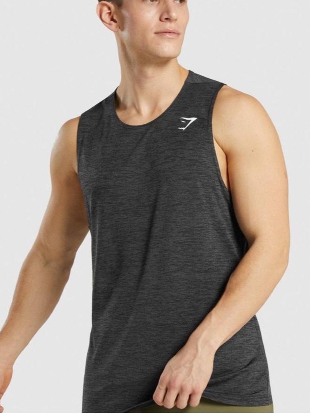 Gymshark Men’s Arrival Marl Tank- Black/Silhouette Grey Marl